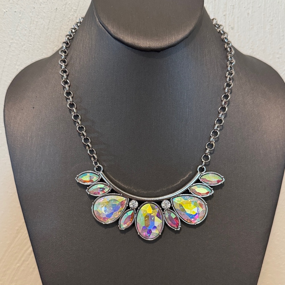 Iridescent Silver Necklace